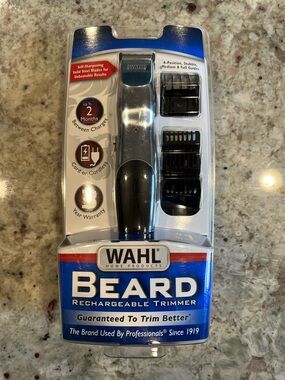 NEW WAHL Beard Rechargeable Trimmer - Black & Silver